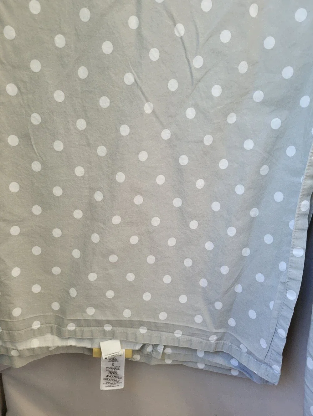 Pottery Barn Teen Flat and Fitted Sheet Polka Dot Gray XL TWIN